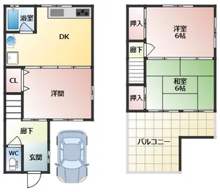 大阪府藤井寺市西古室1丁目【一戸建】の間取り