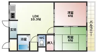West Field法善寺Ⅰ【4階】の間取り
