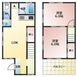 大阪府柏原市田辺2丁目【一戸建】の間取り