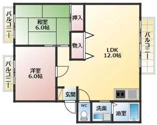 サンビレッジキタイ A棟【1階】の間取り