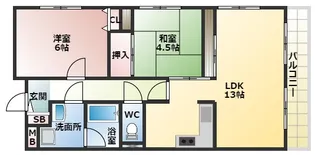 イングランドアヴェニュー1番館【4階】の間取り