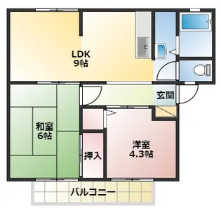 サンビレッジOKUNO D【1階】の間取り