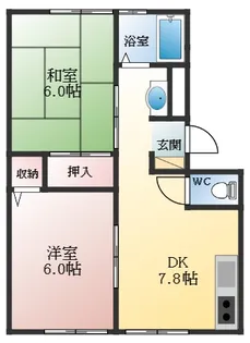 サンビレッジOKUNO B【2階】の間取り