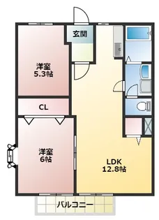 グレースアサヒ【1階】の間取り