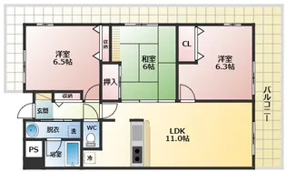 ルキア国分【3階】の間取り