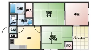 阪南グリーンハイツ【4階】の間取り