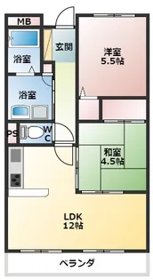 クレアヤマモト【1階】の間取り
