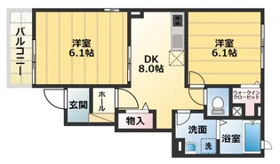 2DKの間取り画像