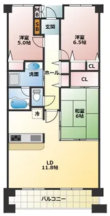 ルナコート富田林【2階】の間取り