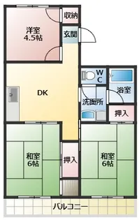 ガーデンハイツ置田【2階】の間取り