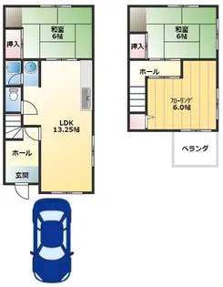 大阪府富田林市西板持町2丁目【一戸建】の間取り