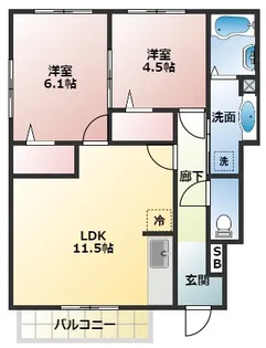 comfort石川【1階】の間取り