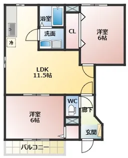 クロスローズ【1階】の間取り