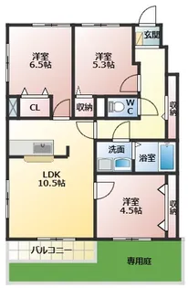 シャンドフルール【1階】の間取り