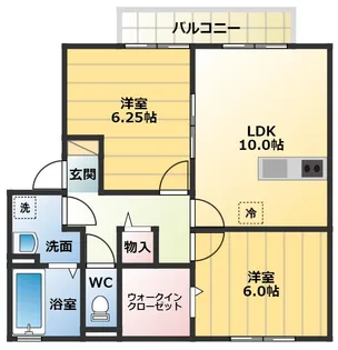 サンハイツ岡Ⅴ【2階】の間取り