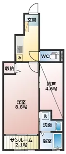 アンジュ ド ルミエール【1階】の間取り