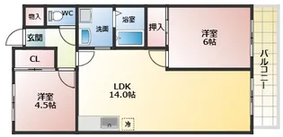 ロイヤルハイツ一津屋【1階】の間取り