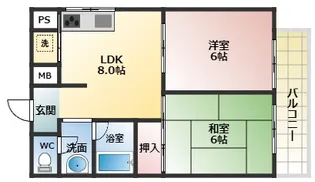 サンハイム天美【3階】の間取り