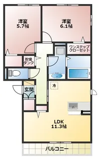 グランシャリオ天美【1階】の間取り