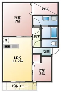ラ ルーチェ天美我堂【3階】の間取り