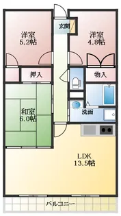 フローリッシュ天美【1階】の間取り