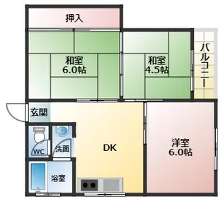 白鳥苑マンション【2階】の間取り