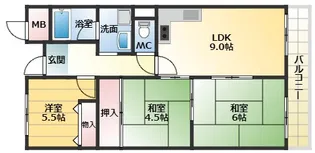 メゾンドール向陽【2階】の間取り