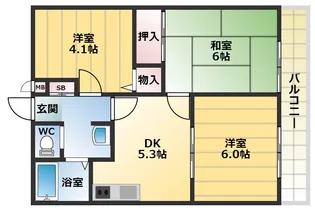 ハイツプレステージ【1階】の間取り