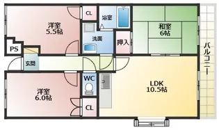 ウィング・ヒルズ羽曳野【2階】の間取り