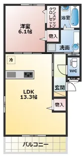 セジュール古市【1階】の間取り
