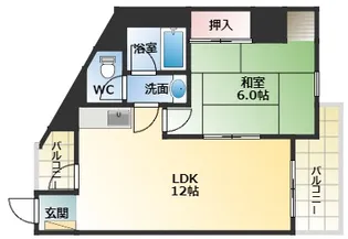 ファミティ弐番館【6階】の間取り