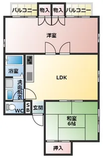 ラ・コートはびきの【3階】の間取り