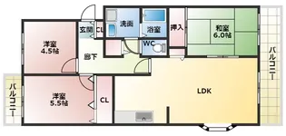 ペシュメゾン新熊【2階】の間取り