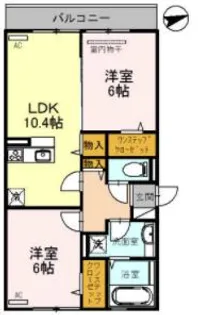 グロリアハイツ はびきの A棟【3階】の間取り