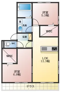 プラムツリーEAST【2階】の間取り