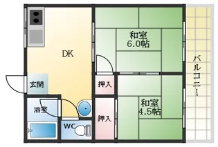 マンションさつき【2階】の間取り