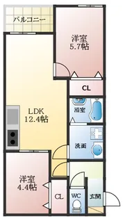 badge島泉【3階】の間取り