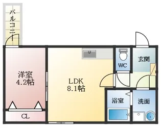 badge島泉【3階】の間取り