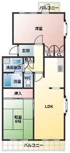 2LDKの間取り画像