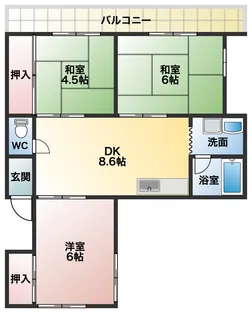 野中ハイツB棟【2階】の間取り