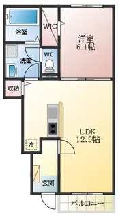 ベルメゾン アルモニー【1階】の間取り