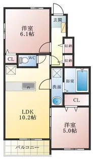 グラン ソレイユ【1階】の間取り