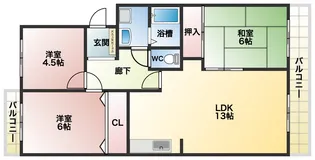 ユージィーコート巽【3階】の間取り