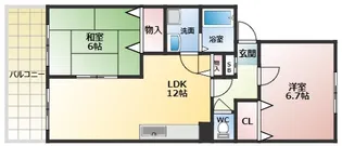 グレープヒルパセオ【1階】の間取り