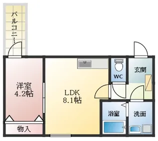 AND TERRACE羽曳野【2階】の間取り