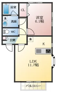 ラポール天美我堂E【2階】の間取り