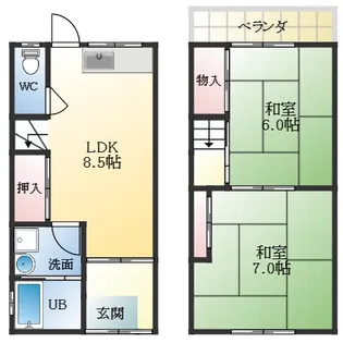 大阪府松原市天美東9丁目【一戸建】の間取り
