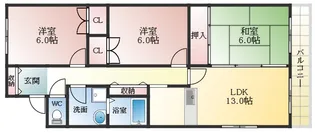 ファイブグレース【5階】の間取り