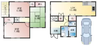大阪府藤井寺市沢田1丁目【一戸建】の間取り