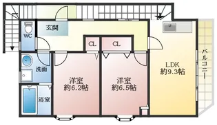 古室1丁目貸室【2階】の間取り